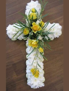 Cross funeral wreath