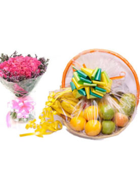 Fruits Hamper + Bouquet