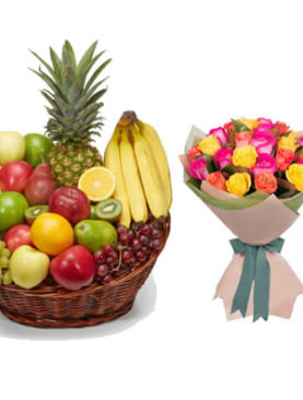 Fruit Basket + Bouquet