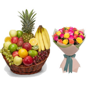 Fruit Basket + Bouquet
