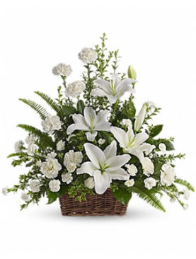 Peaceful White Lilies Basket