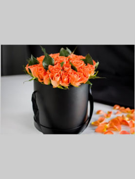 Orange Roses Hat Box