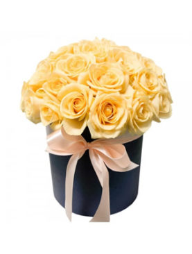 Peach Roses Hat Box