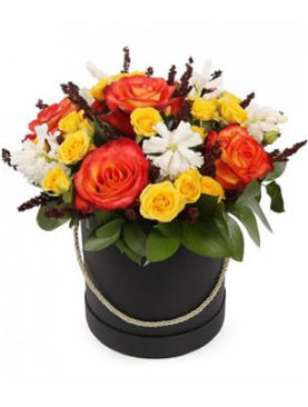 Assorted Flowers Hat Box