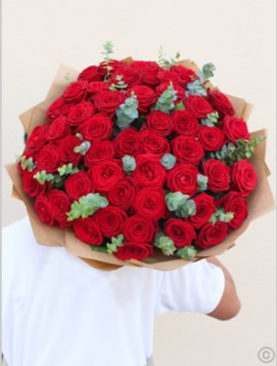 50 Red Roses Hand-tied