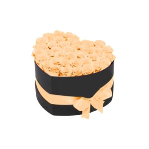 Peach Roses Heart Box