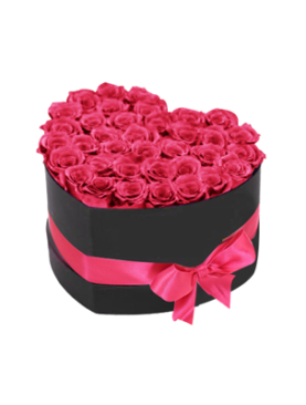 Pink Roses Heart Box