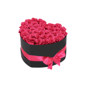 Pink Roses Heart Box