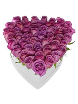 Lavender Roses Heart Box