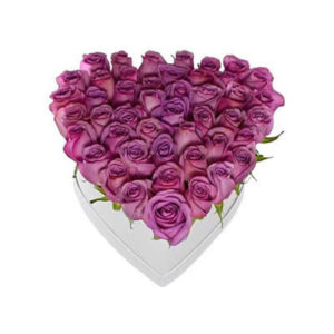 Lavender Roses Heart Box