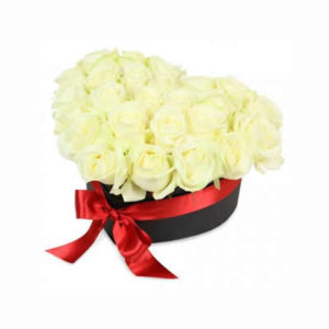 White on Black Heart Box