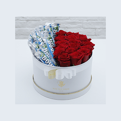 Box of Red Roses With Bounty Chocolate