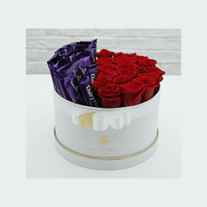 Box of Red Roses With Cadbury Chocolate