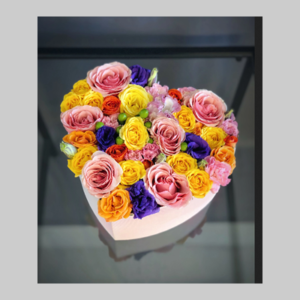 Yellow and Lilac Heart Box