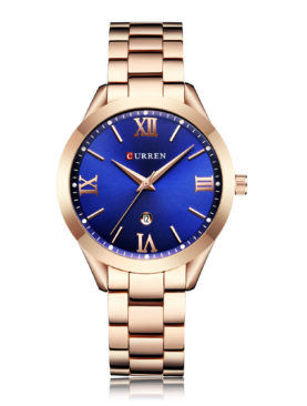 CURREN 9007 Women Quartz Movement Watch Auto Date Simple Wrist Watch Blue