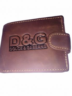 D & G Men's Leather Wallet Brown