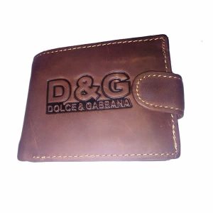 D & G Men's Leather Wallet Brown