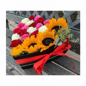 Sunflower and Roses Box