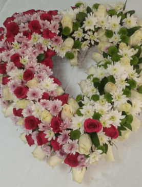 Mums and Roses Heart Wreath