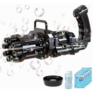 Black Electric Gatling Bubble Machine Gun + Bubble Water