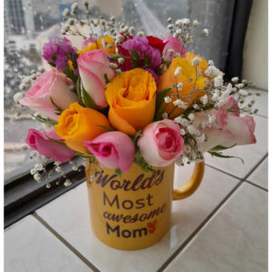 Mom Floral Arrangement Mug